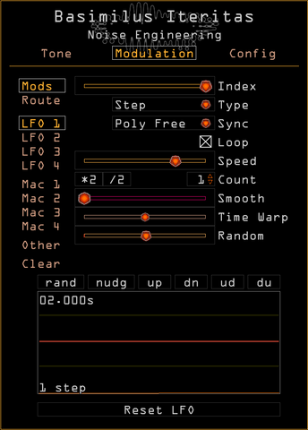 Basimilus step sequencer with randomization per note