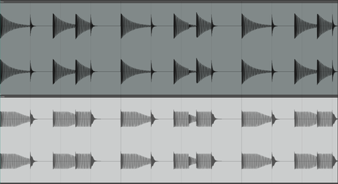 Processed and unprocessed drums