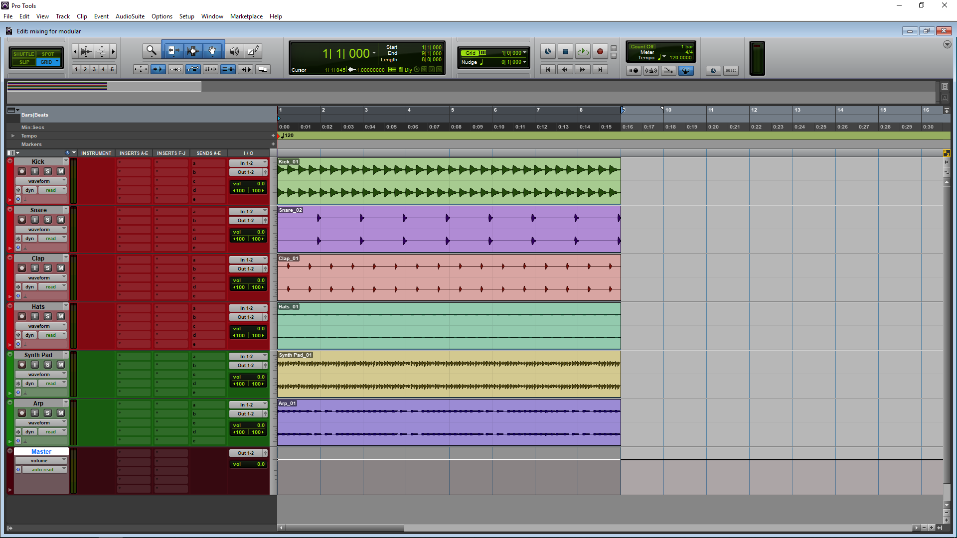 Image shows Pro Tools Mixing Screen