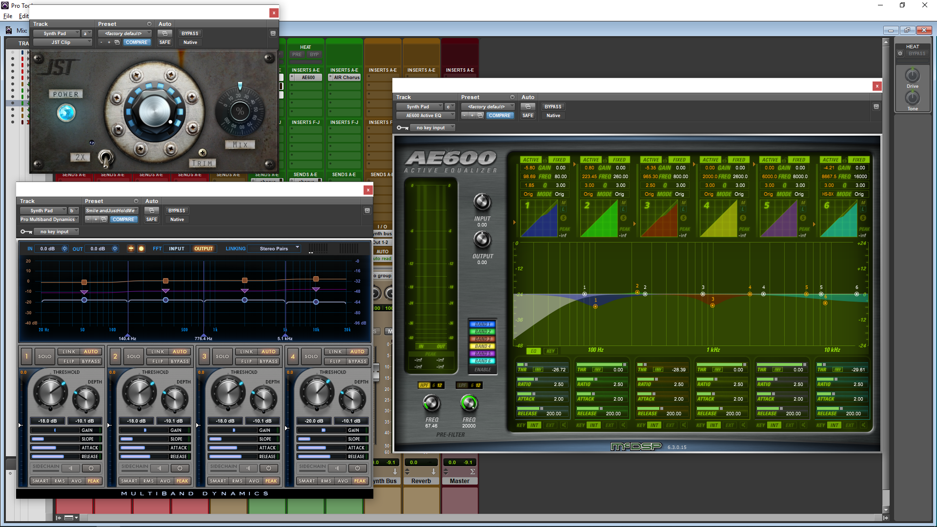 Image shows Pro Tools Mixing Screen