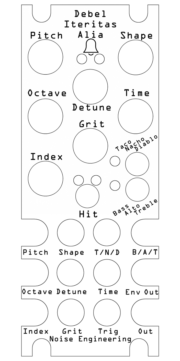 Debel Iteritas Alia overlay in white | Noise Engineering