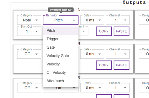 Pitch output options