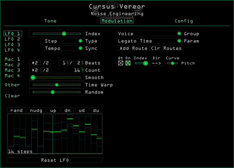 Cursus Vereor sequencer with randomization