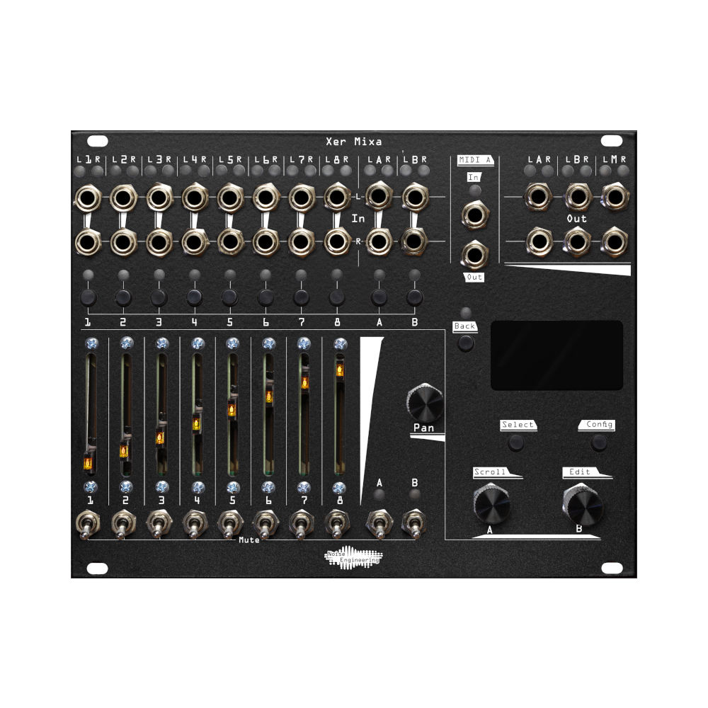 Xer Mixa, 10-channel stereo mixer for Eurorack