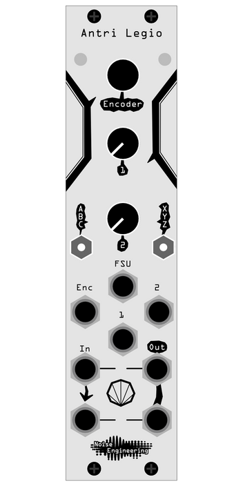 Virt Iter Legio oscillator and platform in 6hp, silver numbered / blank aluminum panel | Noise Engineering