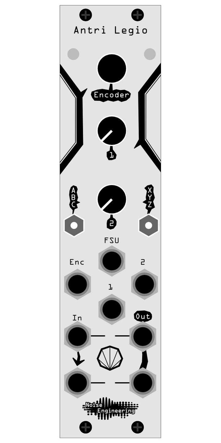 Virt Iter Legio oscillator and platform in 6hp, silver numbered / blank aluminum panel | Noise Engineering