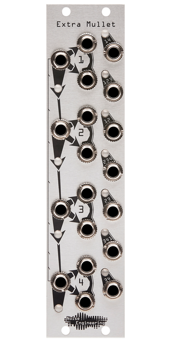Combining buffered multiple Eurorack module in silver | Extra Mullet by Noise Engineering
