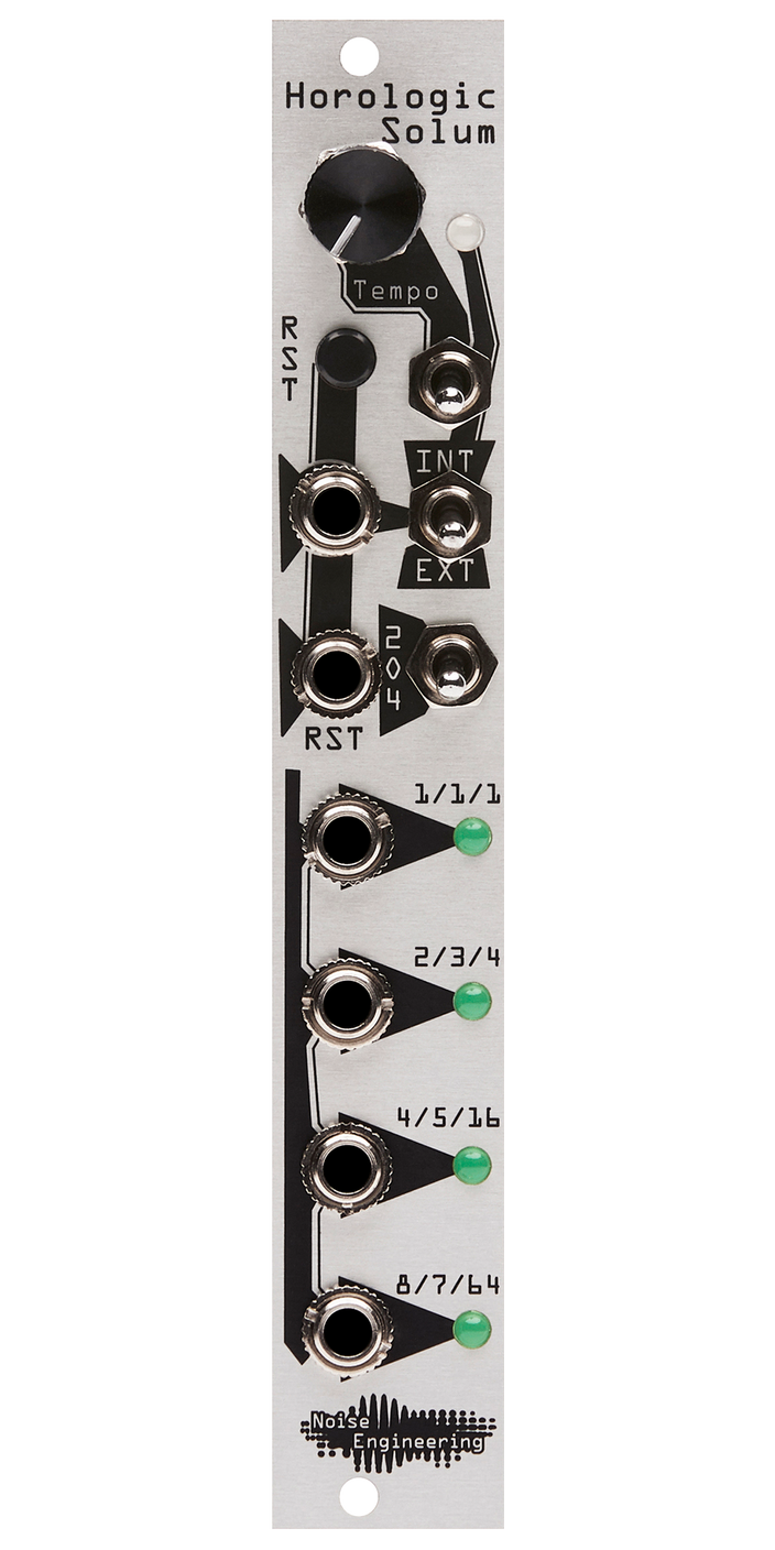 Clock generator/divider with four outputs for Eurorack in silver | Horologic Solum by Noise Engineering