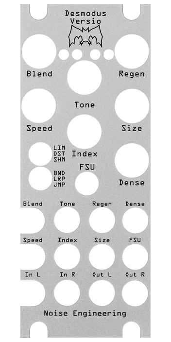 Desmodus Versio panel overlay in silver | Noise Engineering