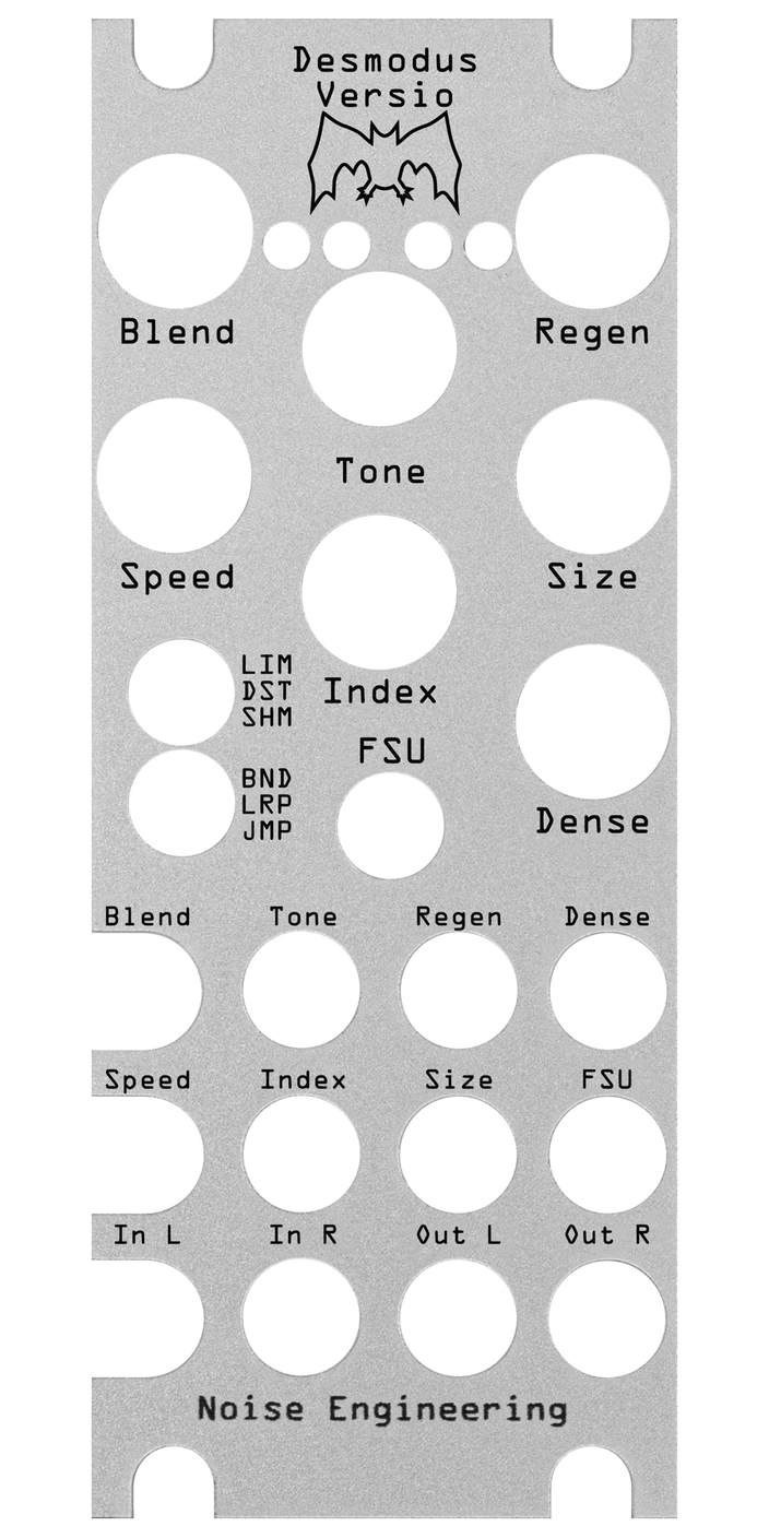 Desmodus Versio panel overlay in silver | Noise Engineering