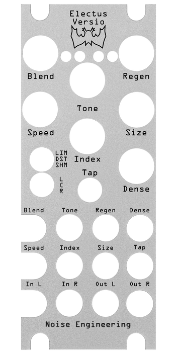 Electus Versio panel overlay in silver | Noise Engineering