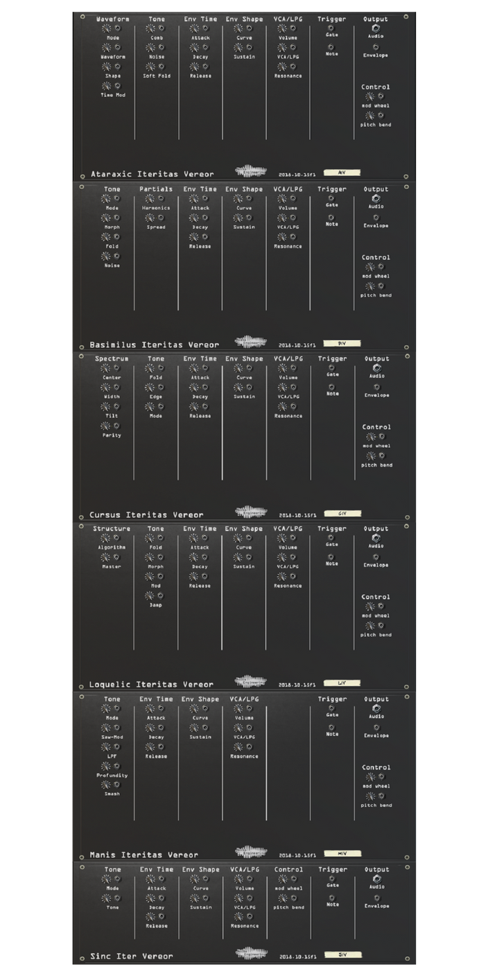 Synth Bundle 2 for Reason Rack Extensions back view. Individual REs still available at the Reason Shop. | Noise Engineering