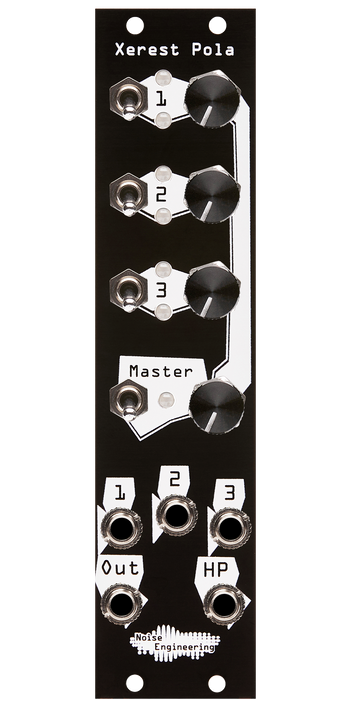 Xerest Pola lunchbox stereo mixer for Eurorack with headphone out in black | Noise Engineering