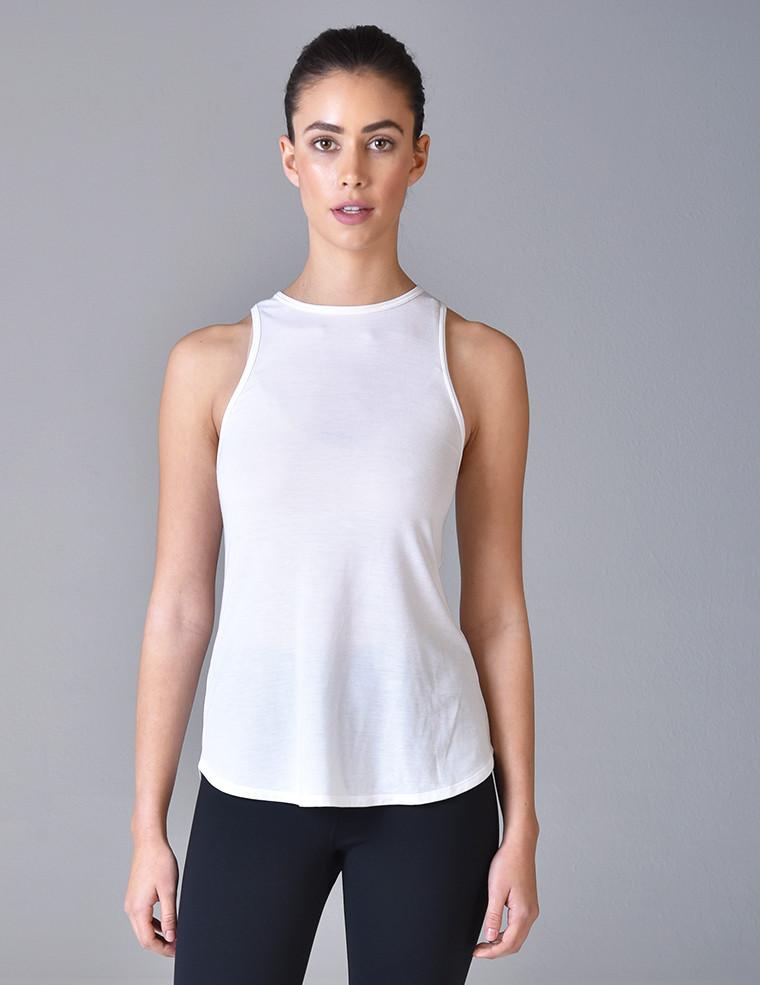 Glyder Slash Racerback Tank - White | Clearance