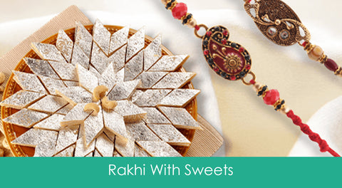 Buy Rakhi Online With Sweets From "India's Largest Pooja Accessories Brand", You can also purchase "Rakhi Combo Set"