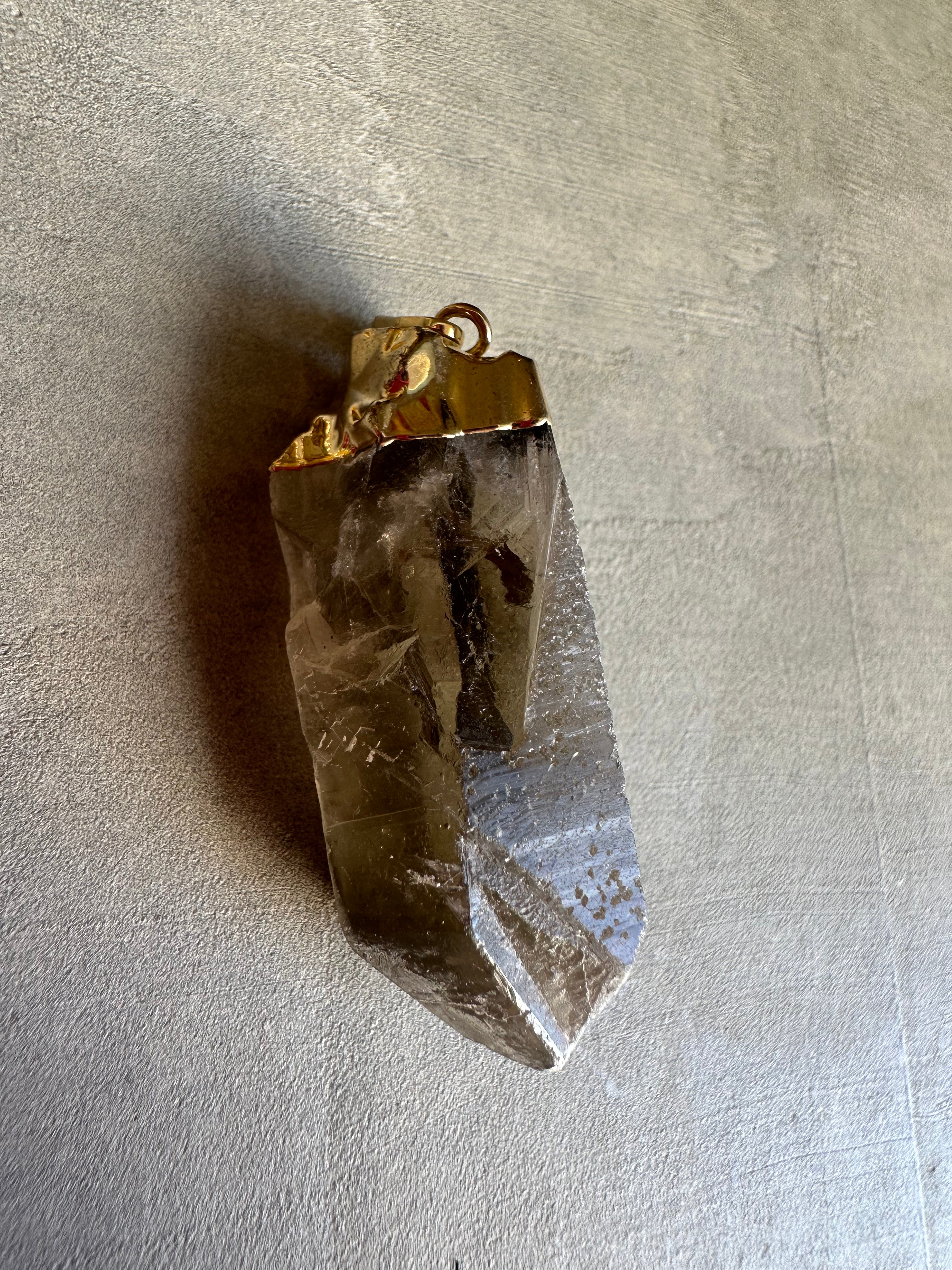 Smokey quartz point pendant