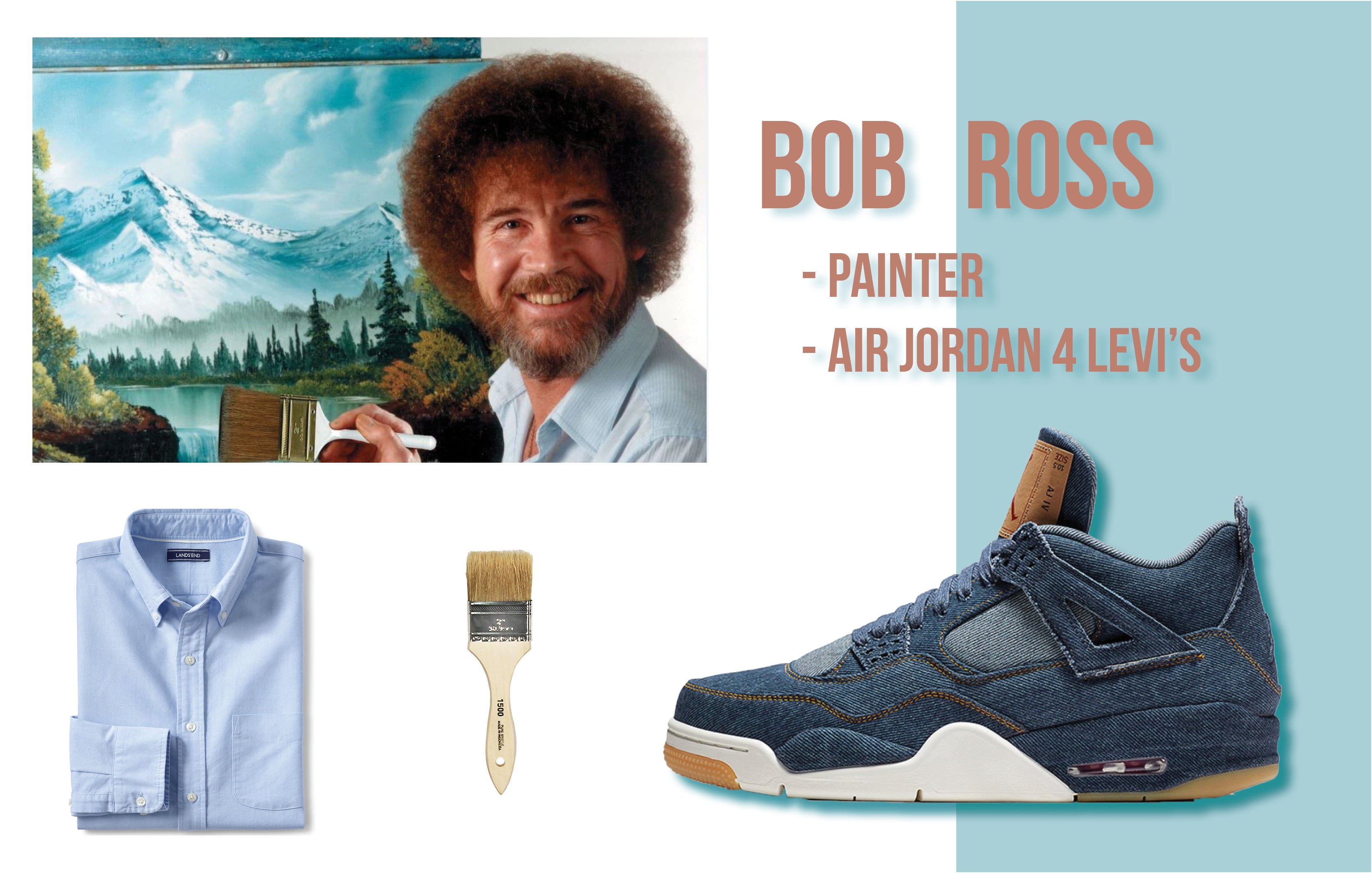 Bob Ross Halloween Costume 