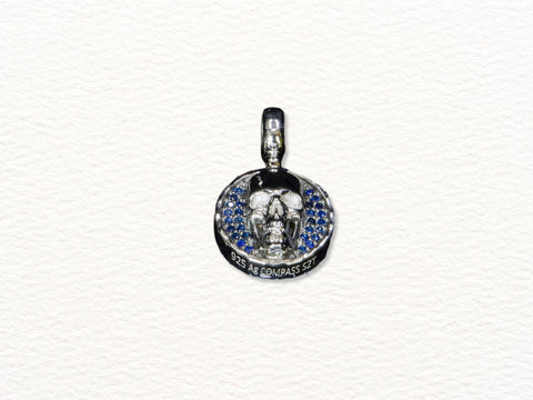 compass-jewelry skull pendant sapphire