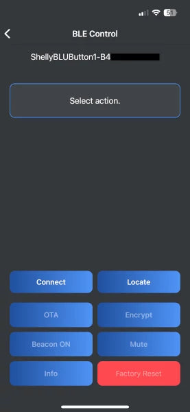 Shelly Debug App - Device Options