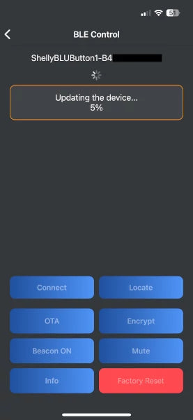 Shelly BLE Debug App - Firmware Update for Button1