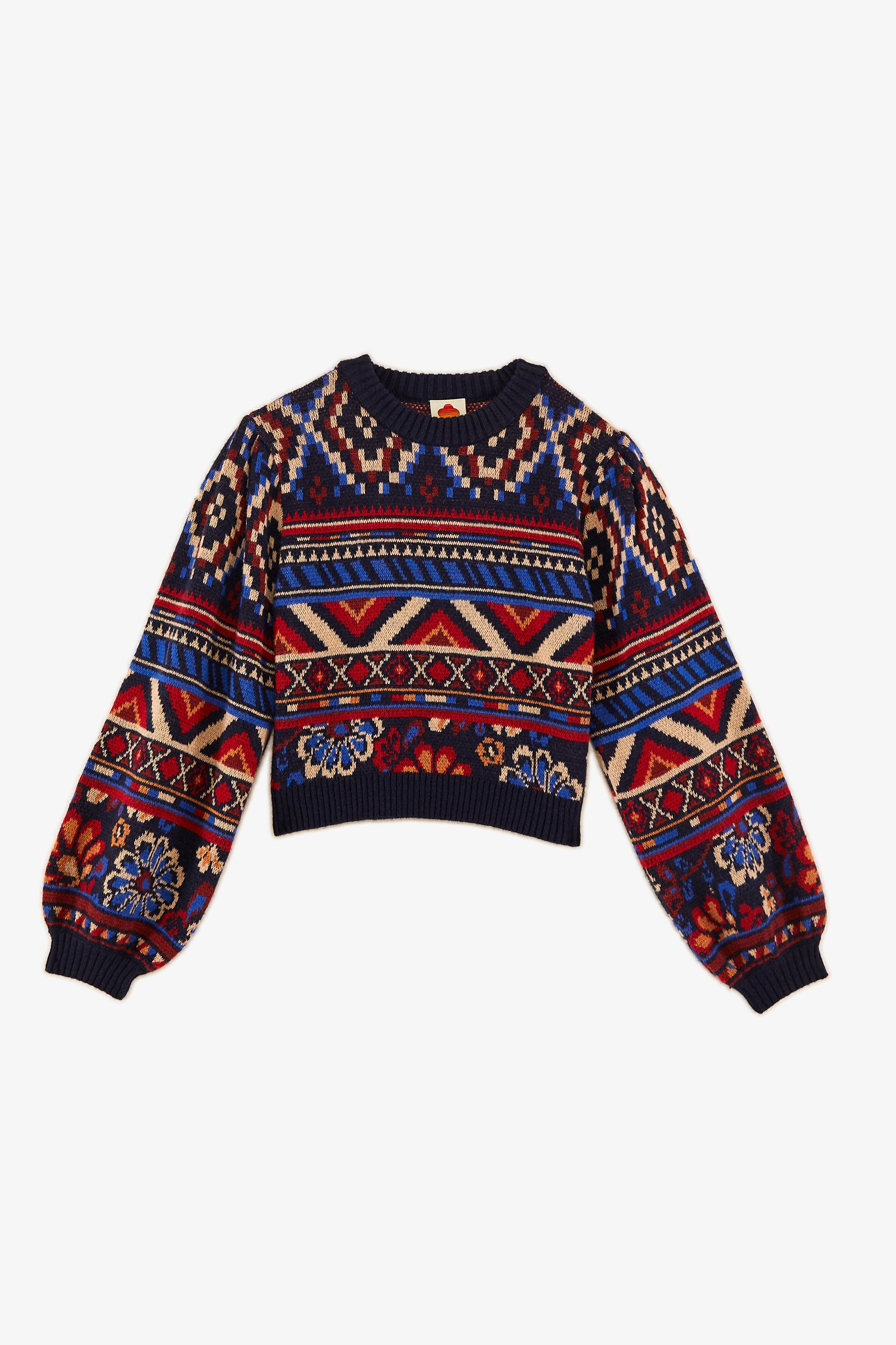 Ainika Tapestry Blue Sweater