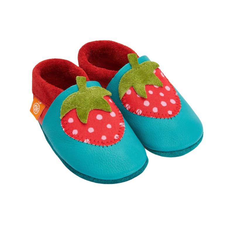 Orangenkinder babyslofjes Strawberry turquoise Maat