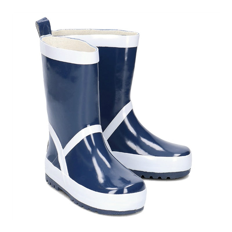 Playshoes regenlaarzen uni Marine Witte Streep Maat