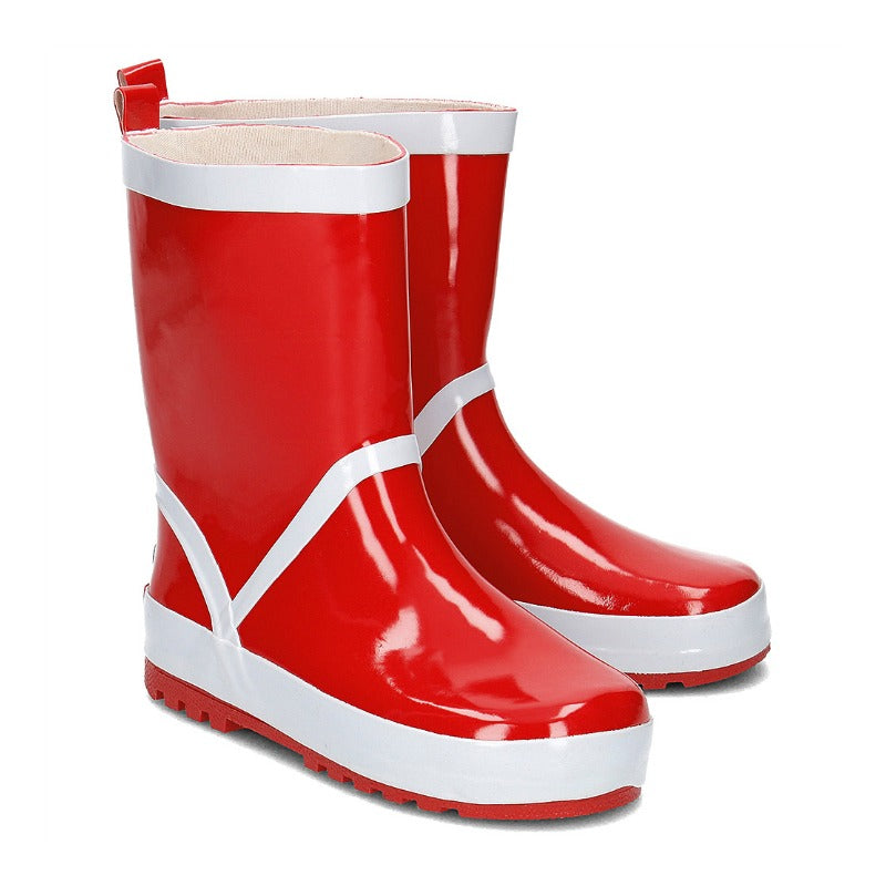 Playshoes regenlaarzen uni Rood Witte Streep Maat