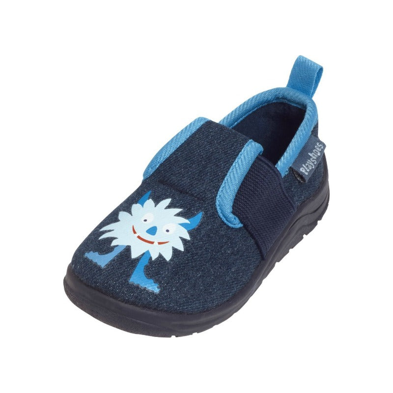 Playshoes Instappers Monster Jongens Blauw Maat 26/27