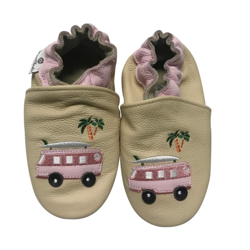 Rose et Chocolat babyslofjes Classic Beach Bus Tan Maat