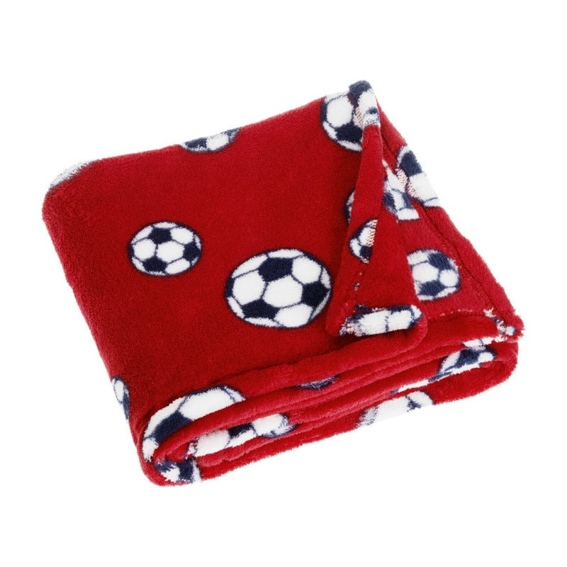 Playshoes fleece babydeken voetbal rood Maat