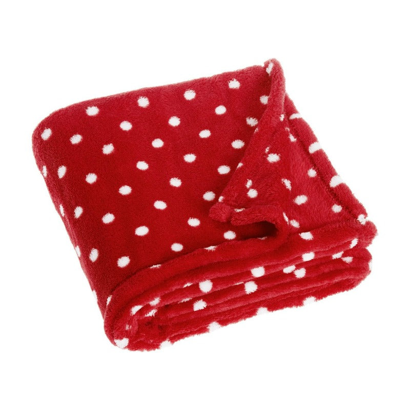 Playshoes fleece babydeken stippen rood Maat