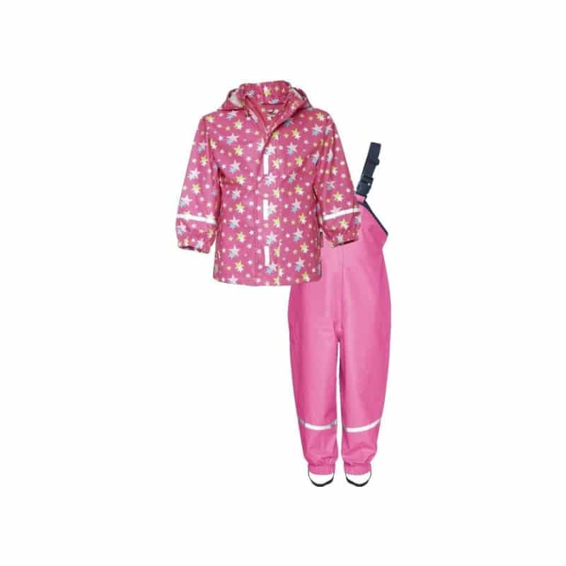 Playshoes regenpak 2 delig fuchsia sterren Maat