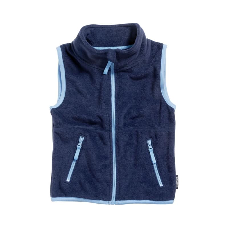 Playshoes fleece vestje contrast marine Maat