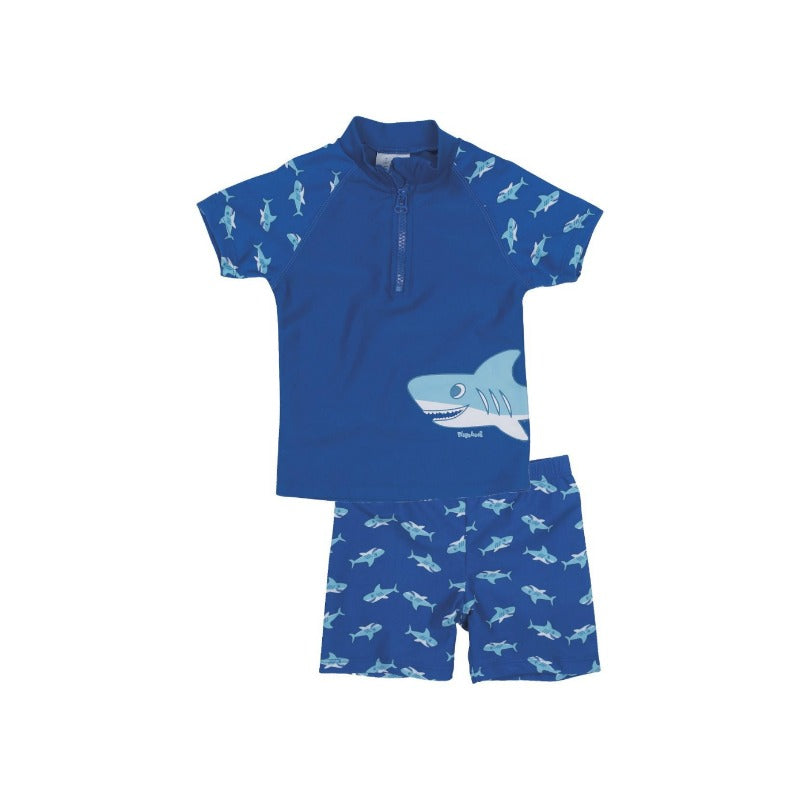 Playshoes tweedelige zwemsuit Haai Blauw Maat