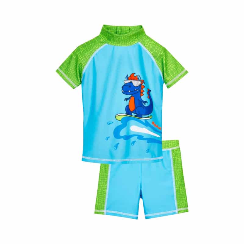 Playshoes tweedelige zwemsuit Dino Blauw Groen Maat