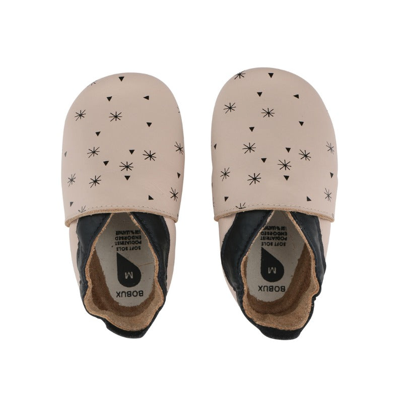 Bobux - Soft Soles - Snowflakes beige - Babyslofjes - EU 17