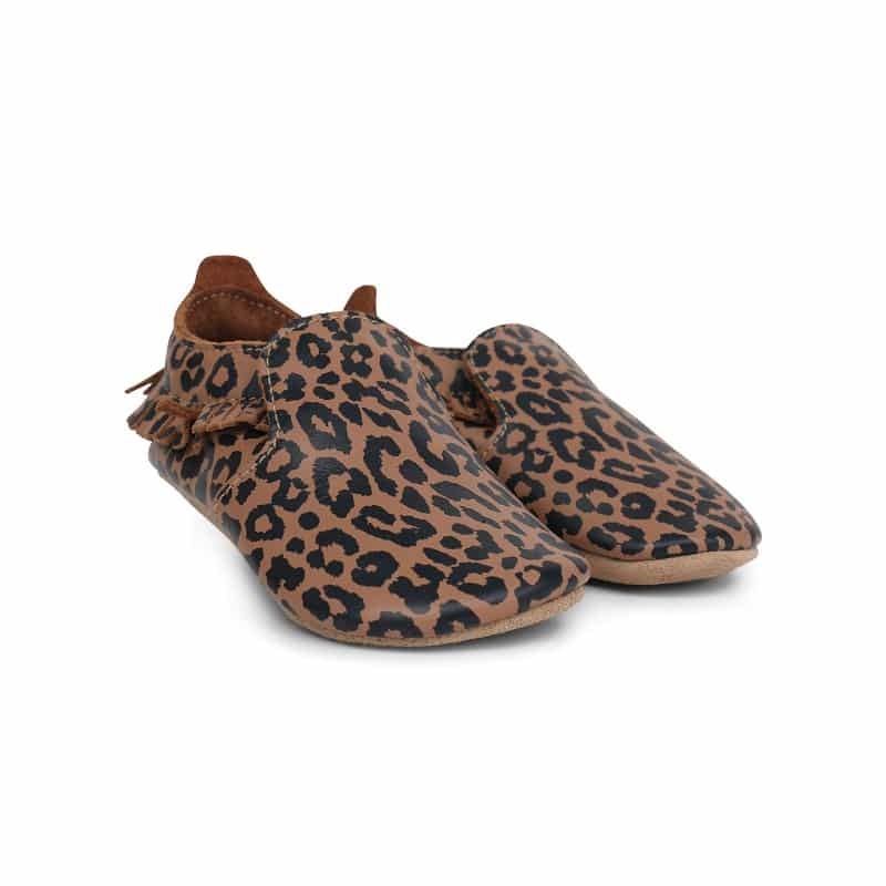 Bobux babyslofjes caramel leopard print Maat