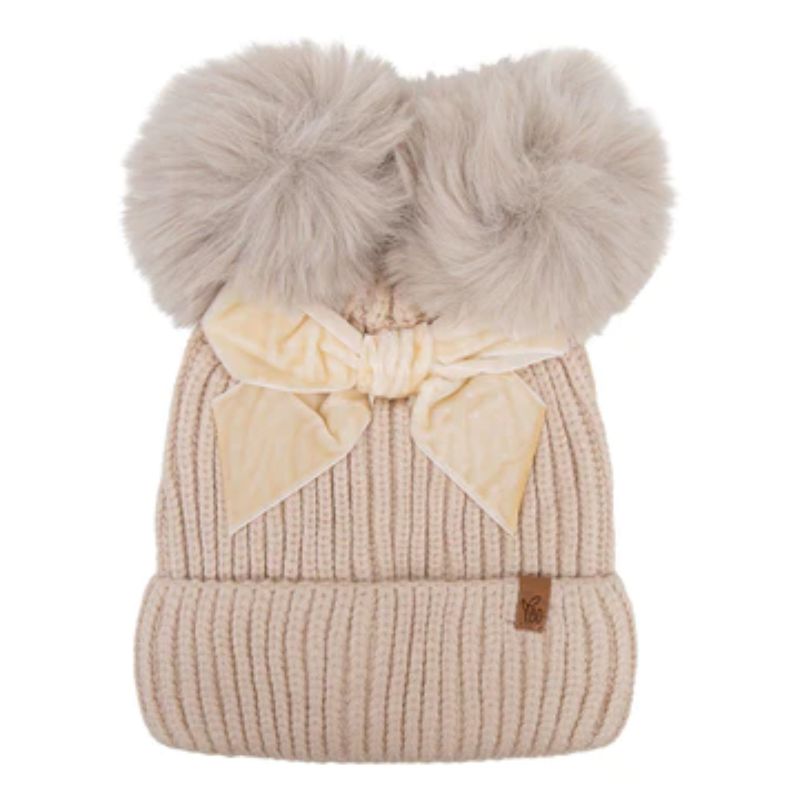 Baby Dutch Wintermuts Beige Met Strik