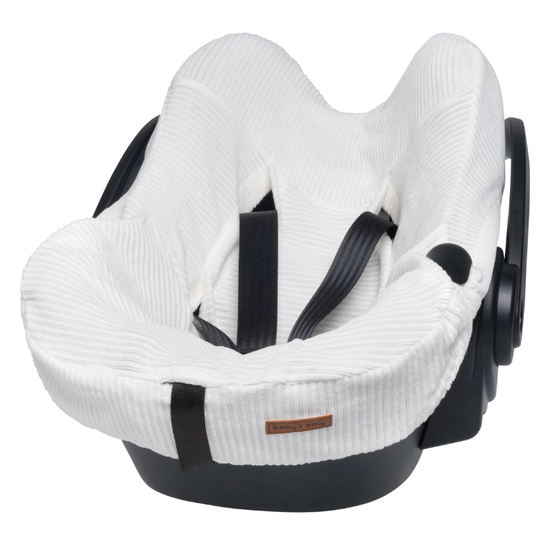 Baby's Only Baby autostoelhoes universeel Sense - Wit - Zachte rib corduroy stof - Geschikt voor 5-puntsgordel