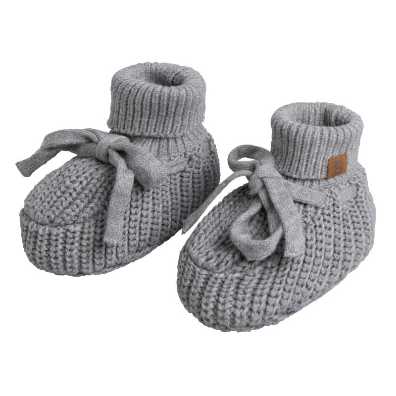 Baby's Only Slofjes teddy Soul - Grijs - 0-3 mnd - 100% ecologisch katoen - GOTS