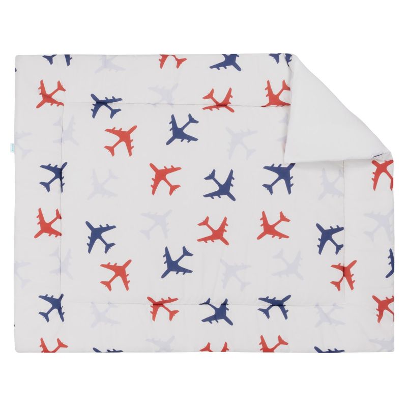 BINK Bedding Boxkleed Planes blauw (tweeling) 71 x 122 cm