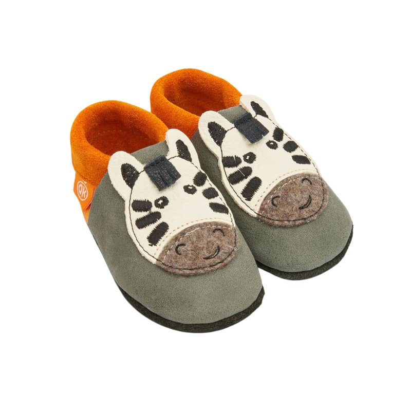 Orangenkinder babyslofjes Zebra grey Maat