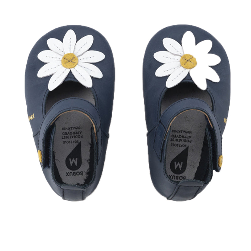 Bobux Soft Soles - Baby Slofjes Leer - Daisy Jane Navy - Maat 18