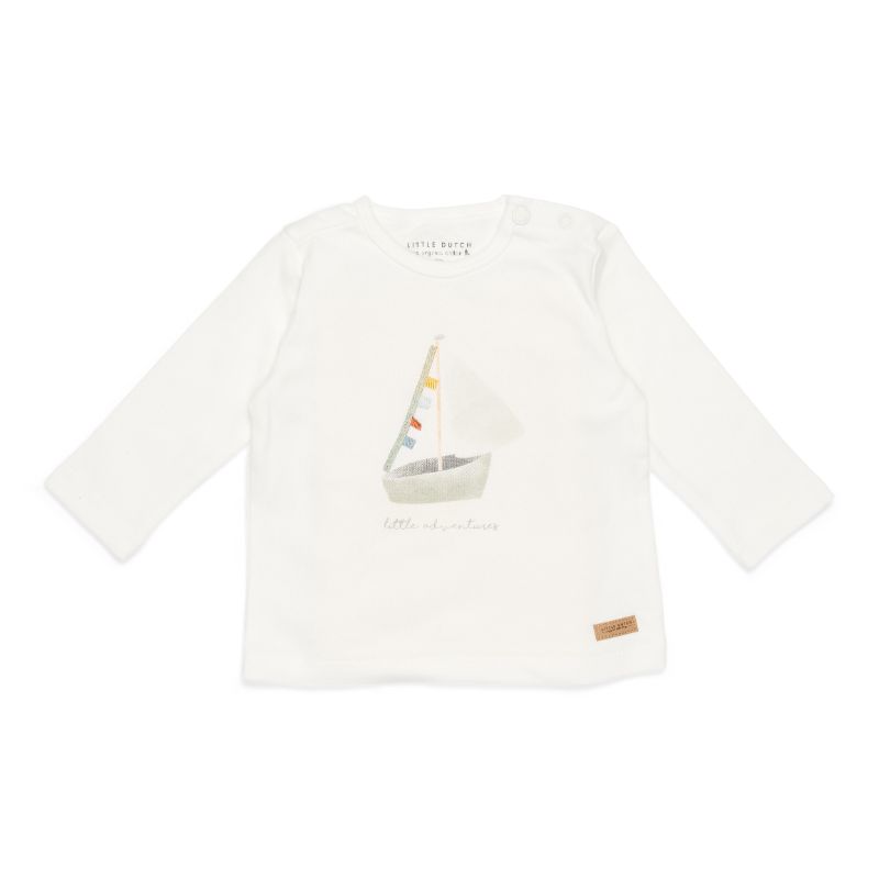 Little Dutch T-Shirt Sailboat White Adventures Maat 50/56