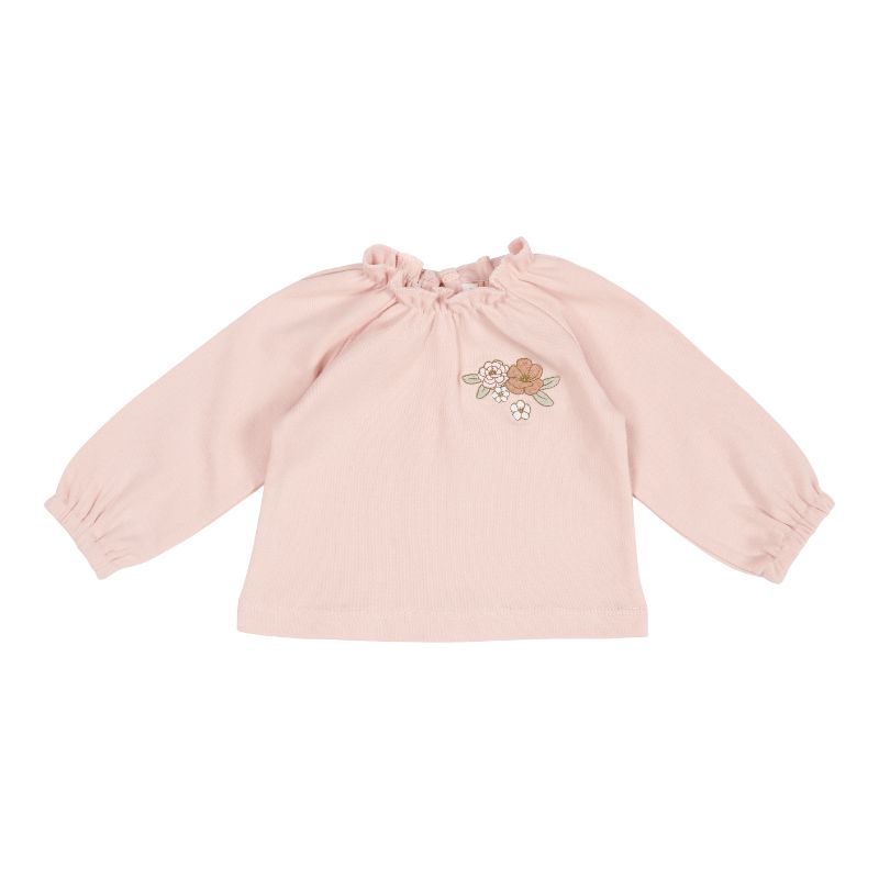 Little Dutch longsleeve met borduursel Soft Pink Maat