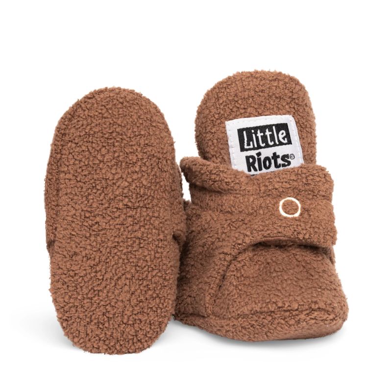 Little Riots - Babyslofjes - Fleece Original - Brownie - 3-6 Maanden (10cm) - Schoenmaat 16-17