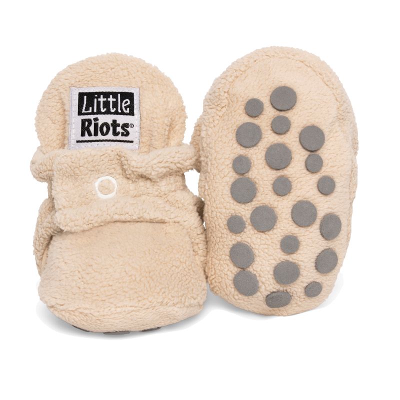 Little Riots slofjes fleece Beige Maat