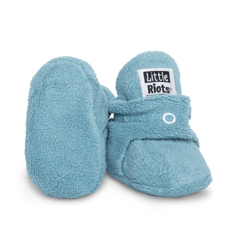 Little Riots slofjes fleece Sky Blue Maat