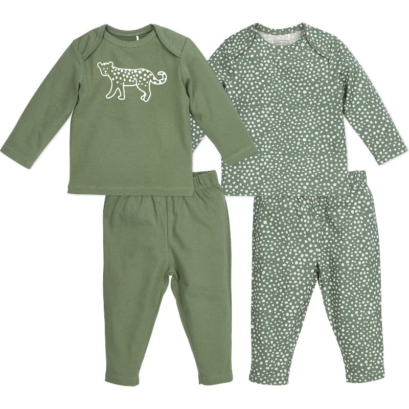 Meyco Cheetah baby pyjama - 2-pack - forest green - 74/80